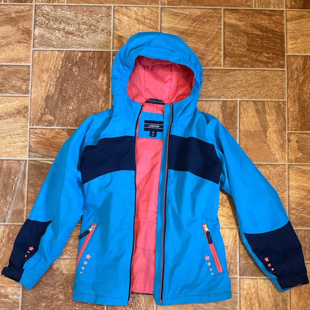 Lands' End Blue and Coral Kids Winter Coat